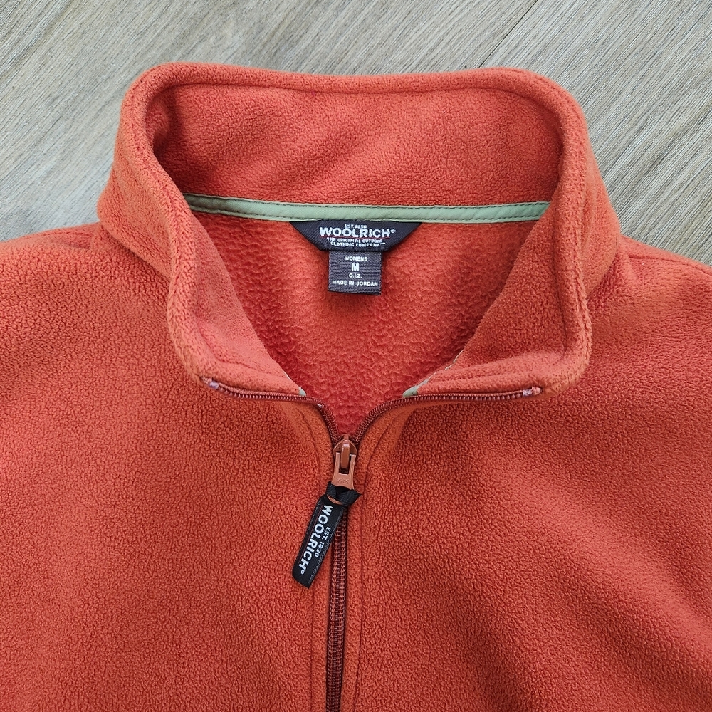 Woolrich Women's Burnt Orange Full-Zip Fleece Jacket - Size Medium